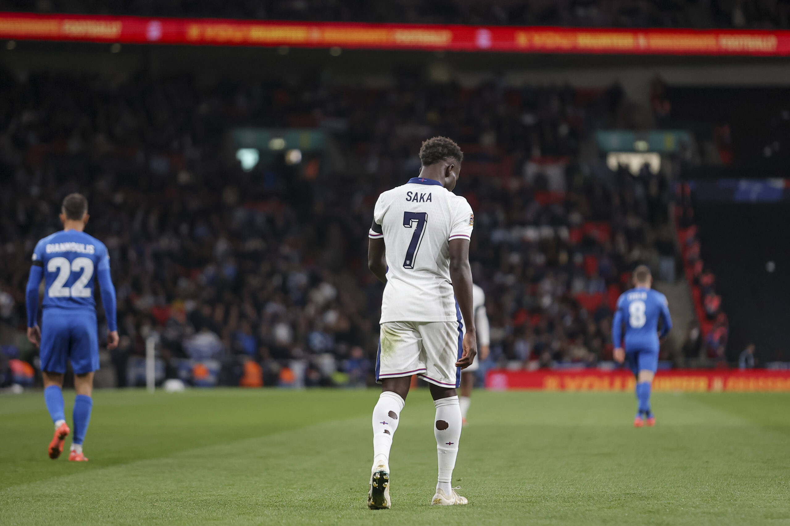 Arsenal forward Bukayo Saka had suffered a hamstring pull against Greece